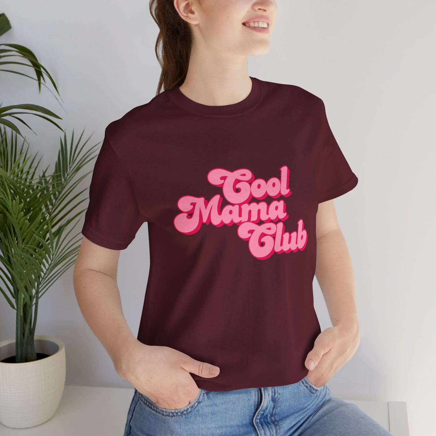 Cool Mama Club Tee — Retro Pink Graphic T-Shirt for Moms