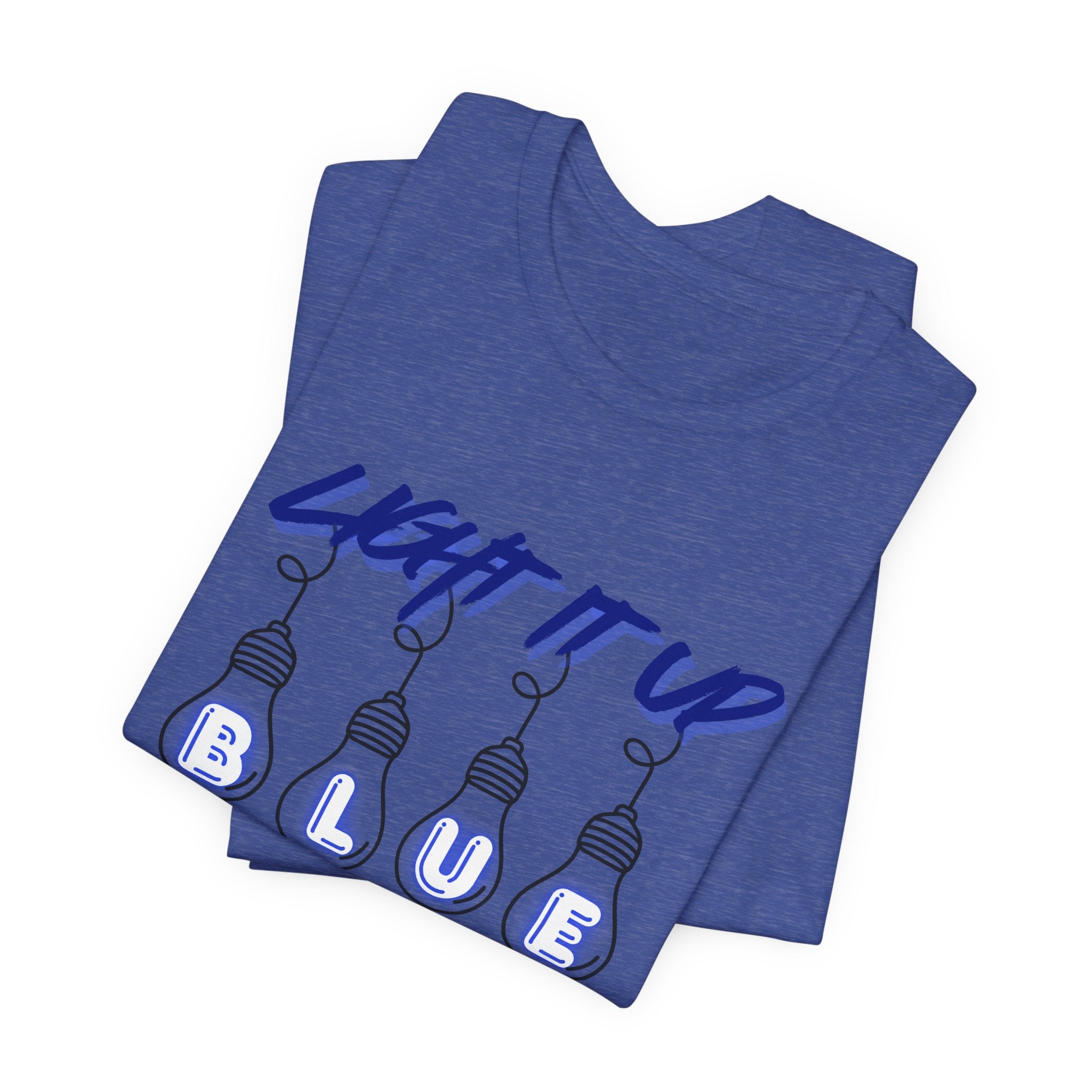 Light It Up Blue Autism Awareness T-Shirt | Blue Light Bulb Design