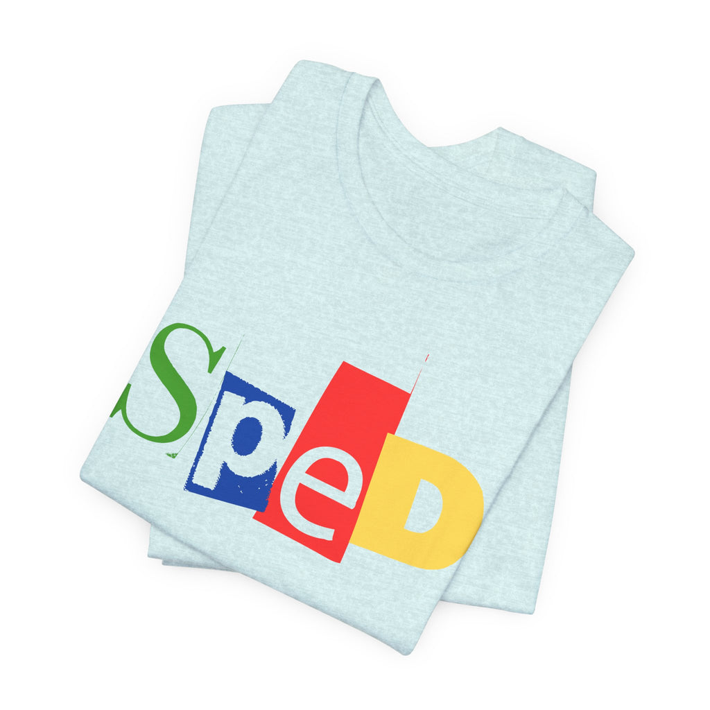 SPED colorful cutout letters T-Shirt | Special Education tee