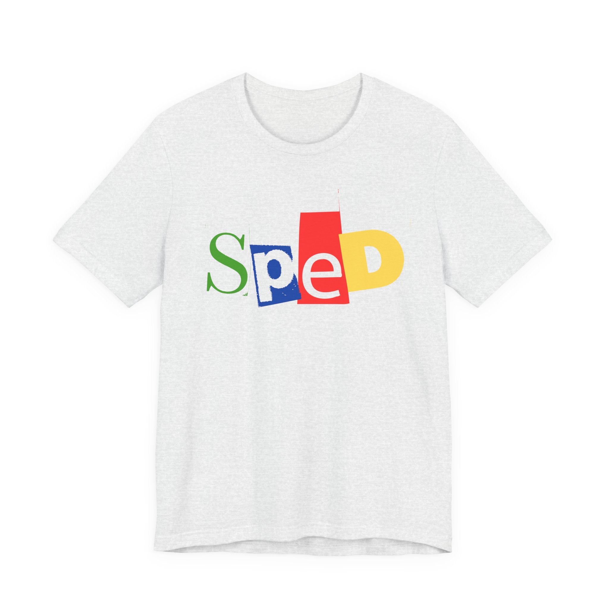 SPED colorful cutout letters T-Shirt | Special Education tee