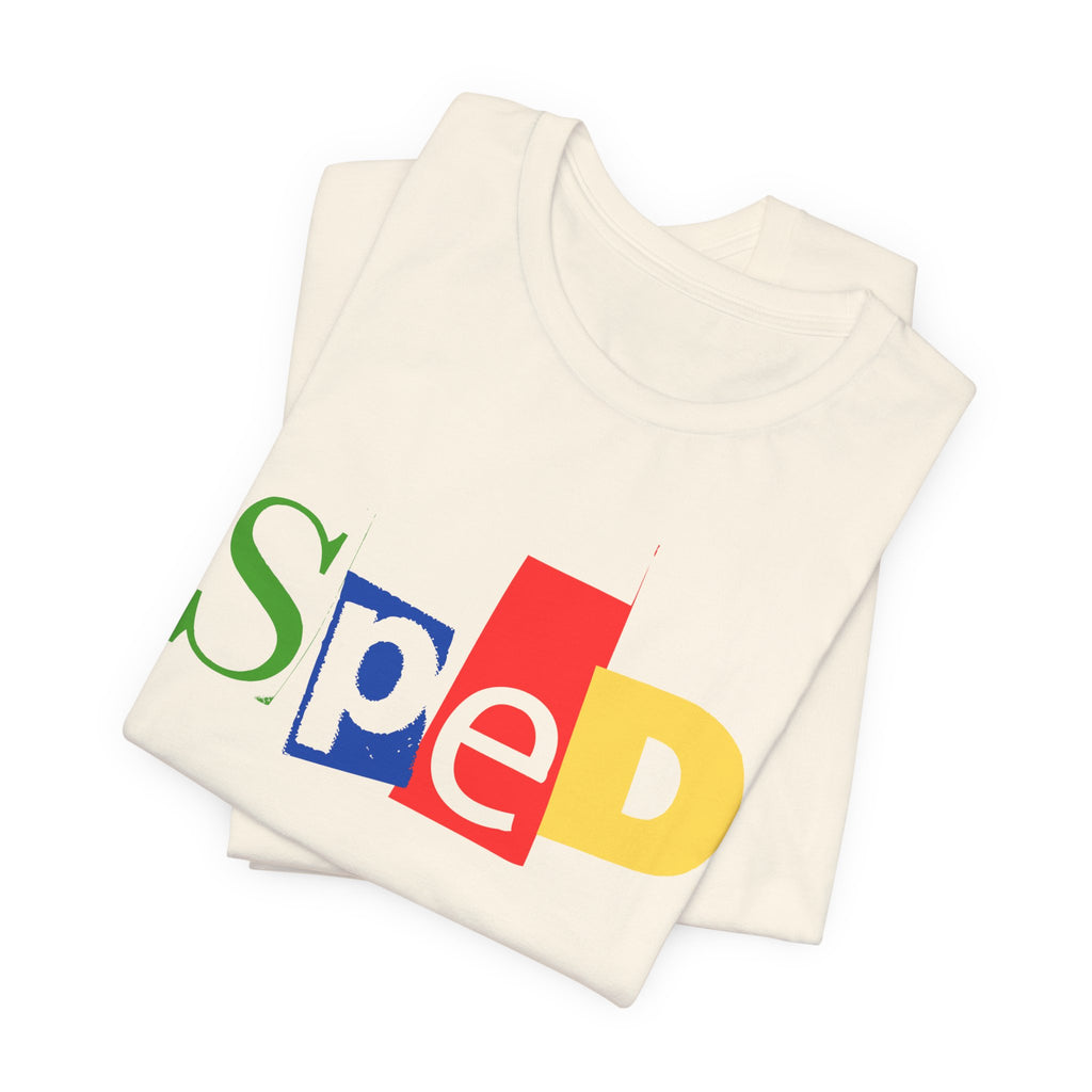 SPED colorful cutout letters T-Shirt | Special Education tee
