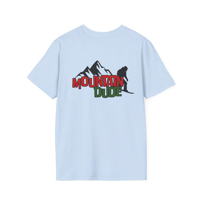 Mountain Dude Snowboard Shirt | Retro Snowboarding & Ski Graphic Tee | Winter Mountain Outdoors Shirt for Men
