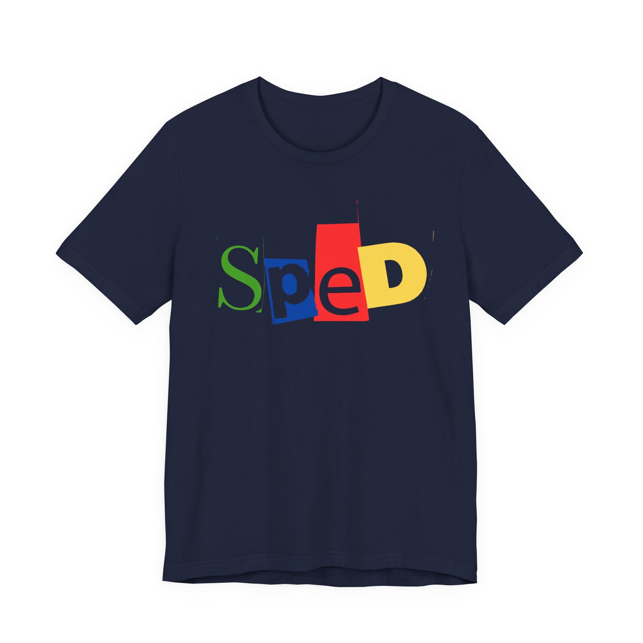 SPED colorful cutout letters T-Shirt | Special Education tee