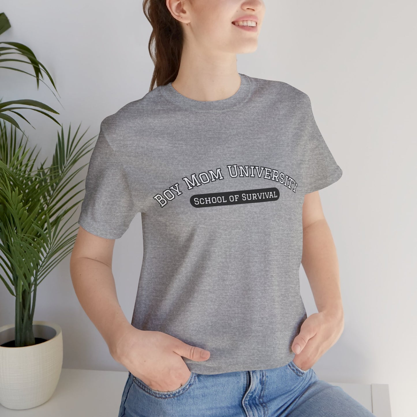 Boy Mom T-Shirt | School of Survival graphic t-shirt | Boy Mom Life Shirt | University Shirt