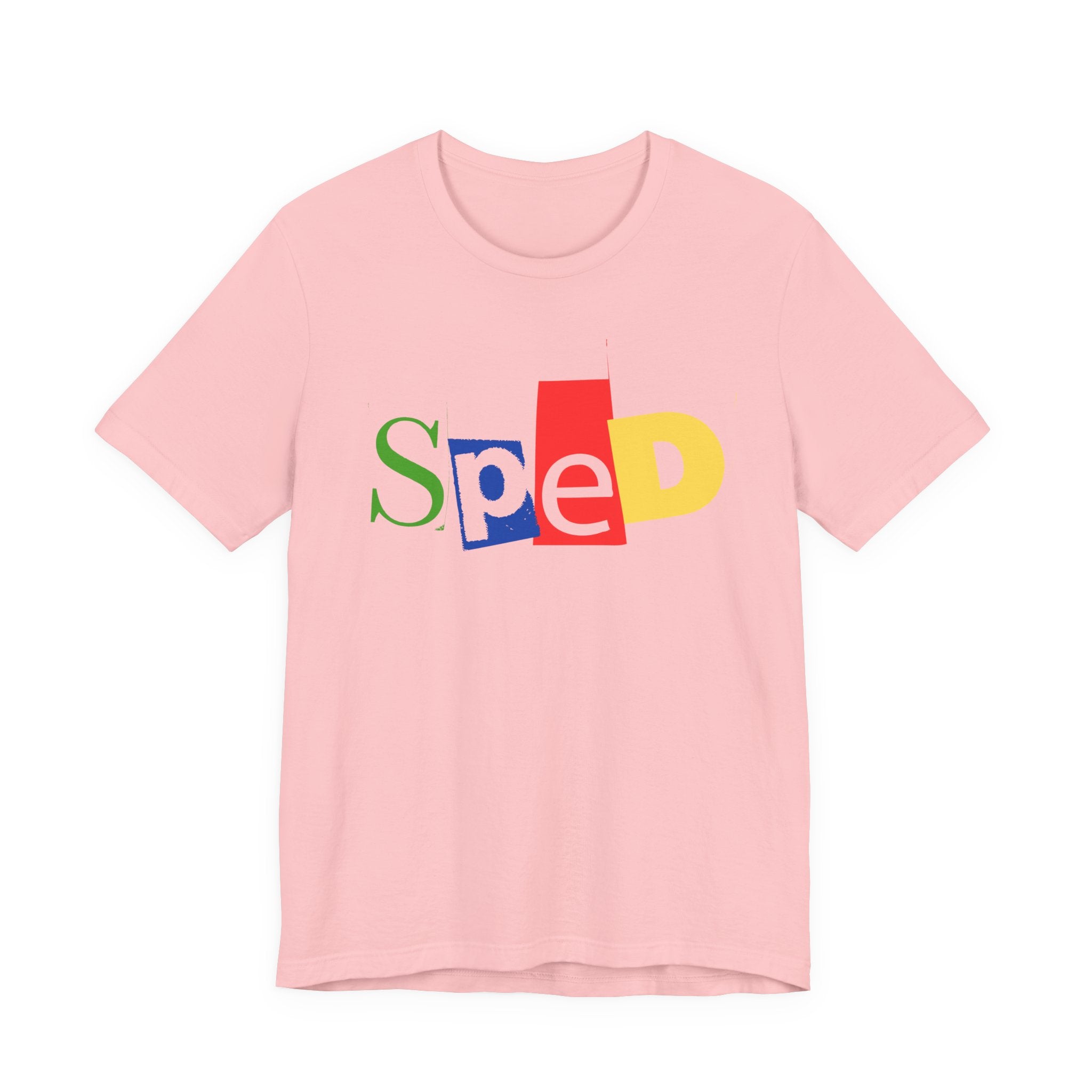 SPED colorful cutout letters T-Shirt | Special Education tee