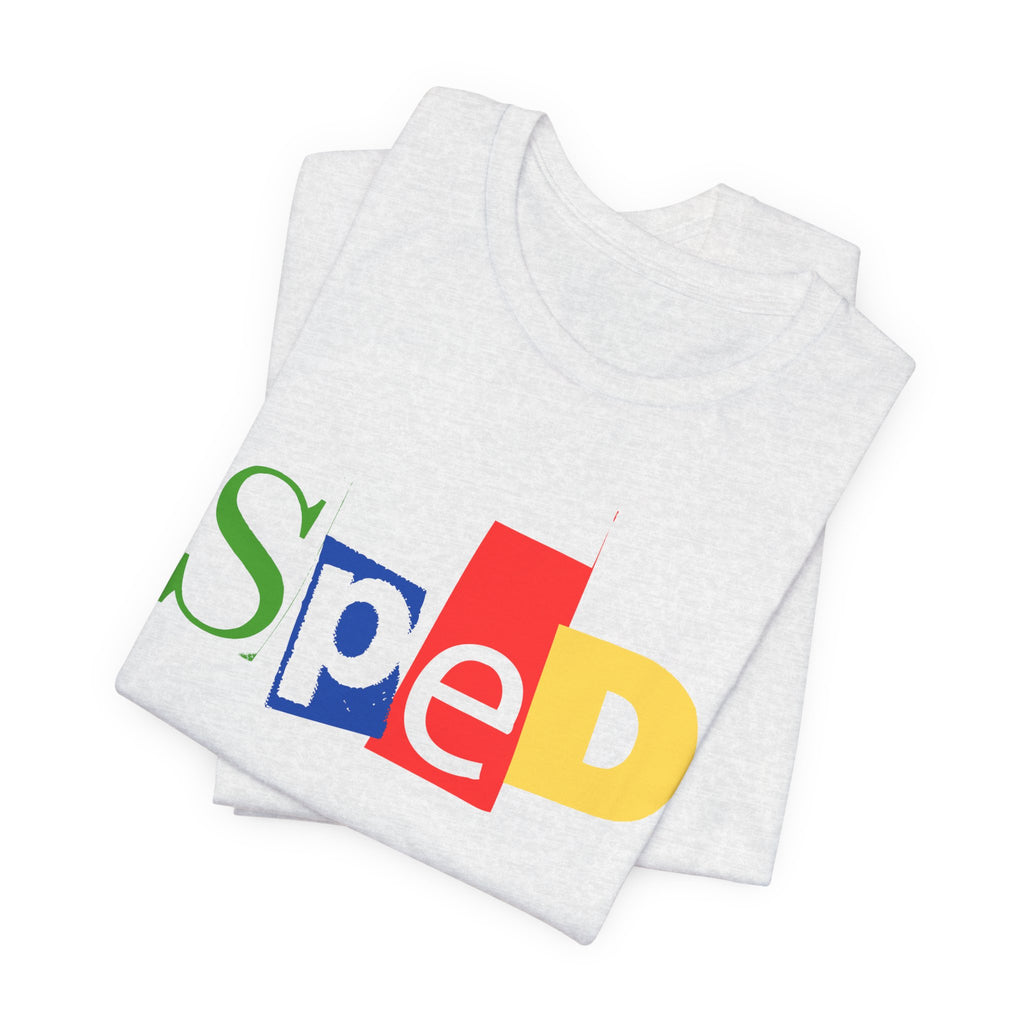 SPED colorful cutout letters T-Shirt | Special Education tee