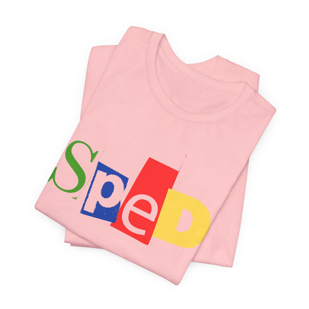 SPED colorful cutout letters T-Shirt | Special Education tee