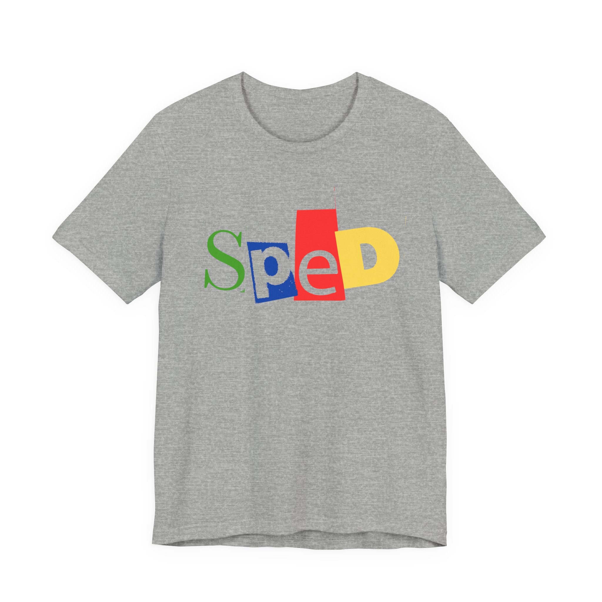 SPED colorful cutout letters T-Shirt | Special Education tee