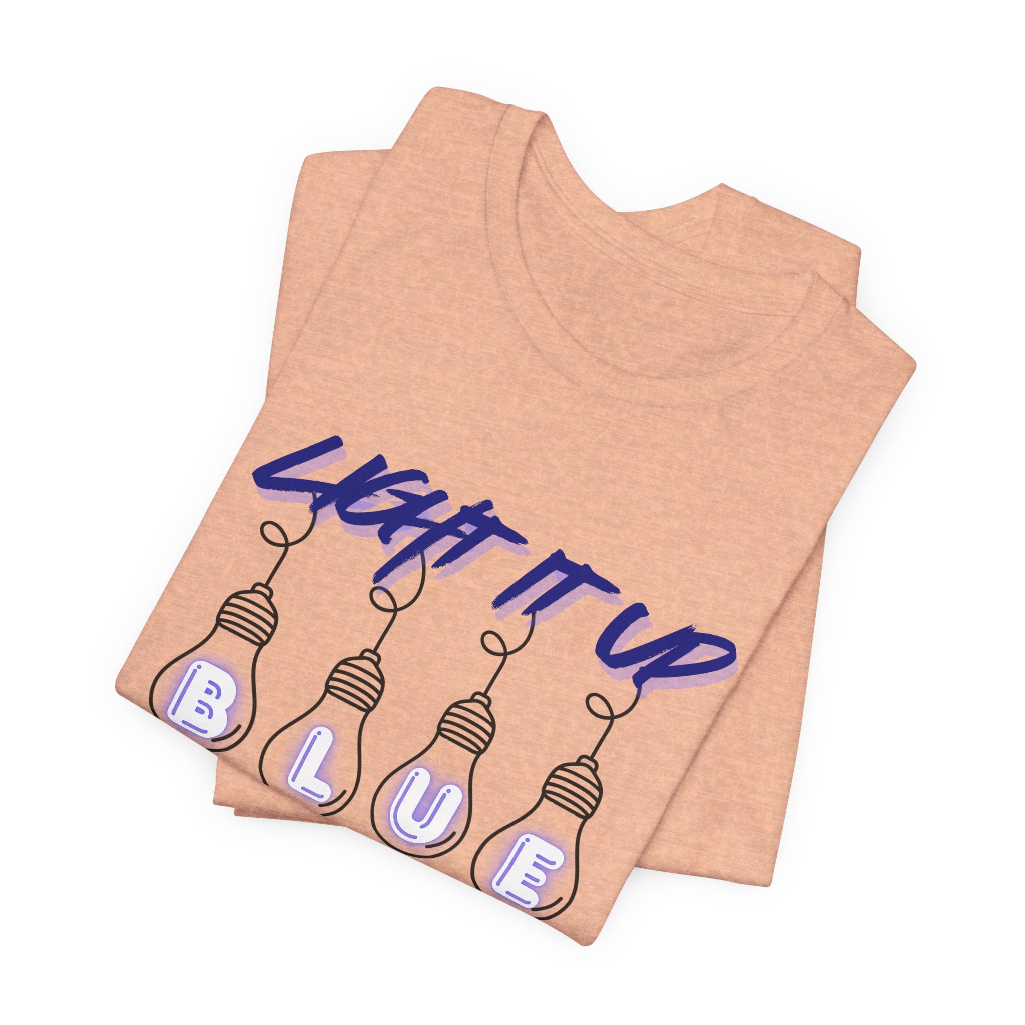 Light It Up Blue Autism Awareness T-Shirt | Blue Light Bulb Design