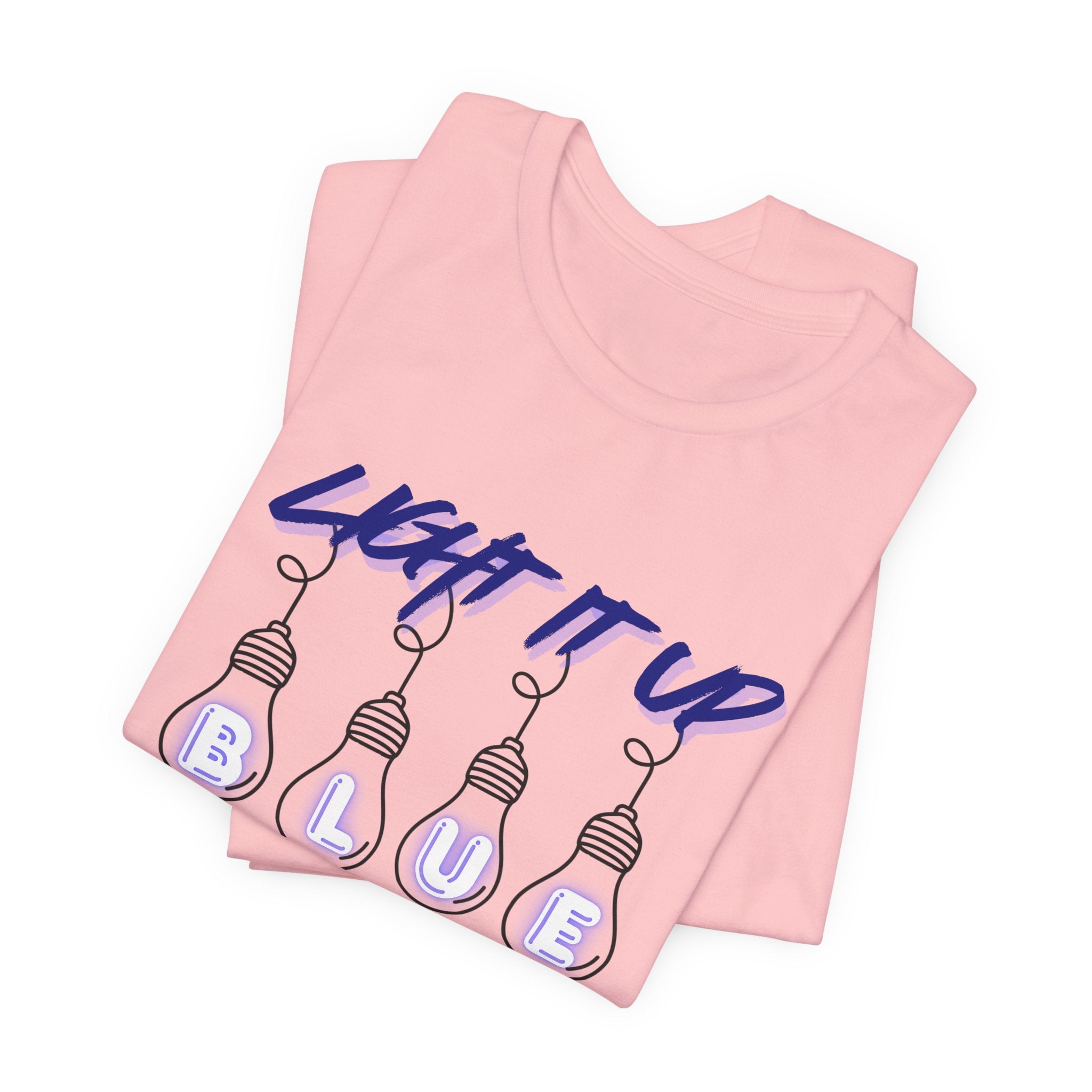 Light It Up Blue Autism Awareness T-Shirt | Blue Light Bulb Design