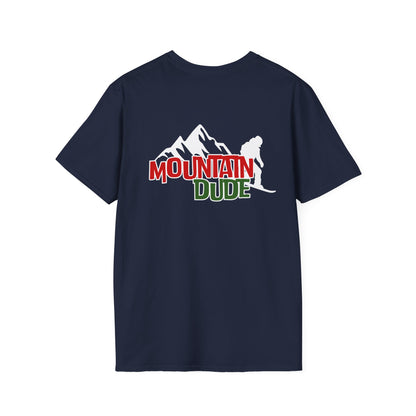Mountain Dude Snowboard Shirt | Retro Snowboarding & Ski Graphic Tee | Winter Mountain Outdoors Shirt for Men