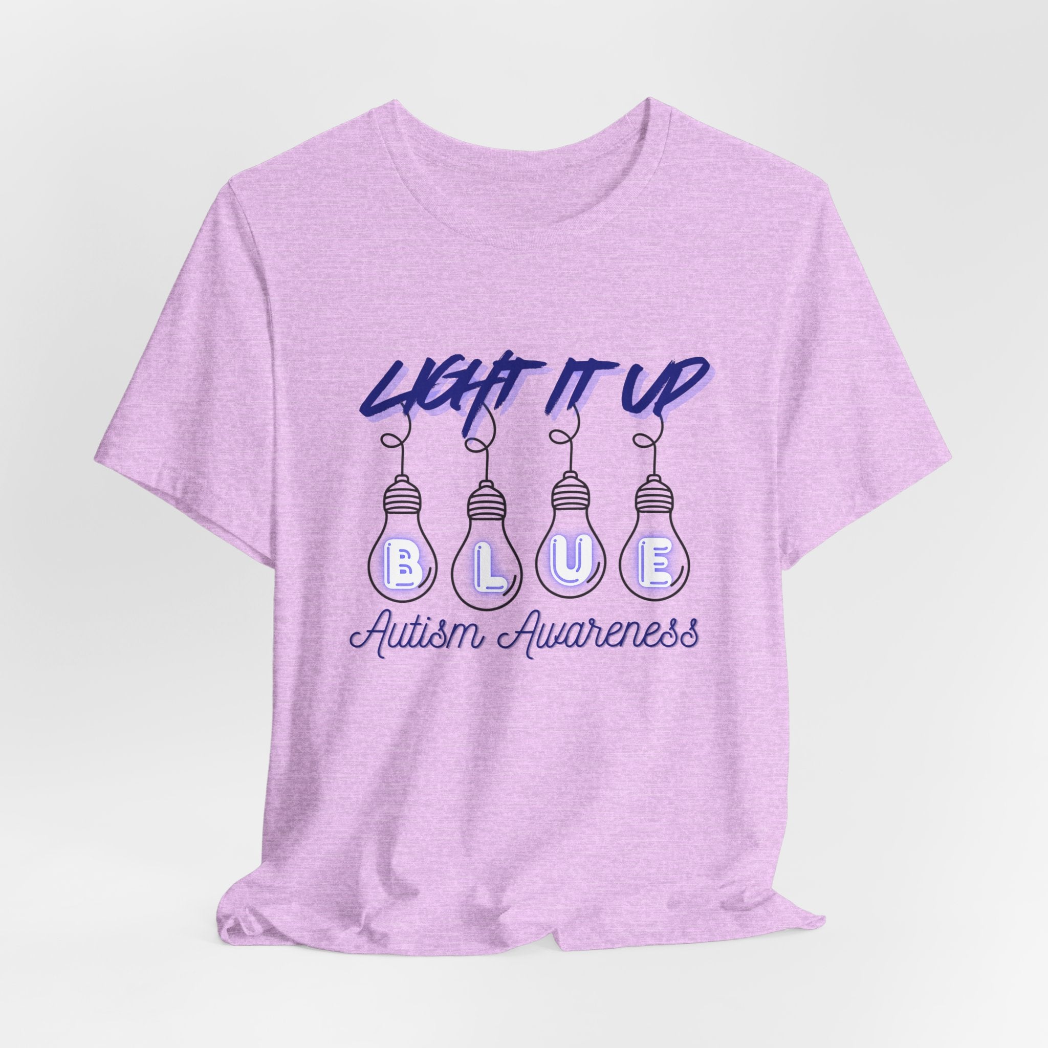 Light It Up Blue Autism Awareness T-Shirt | Blue Light Bulb Design