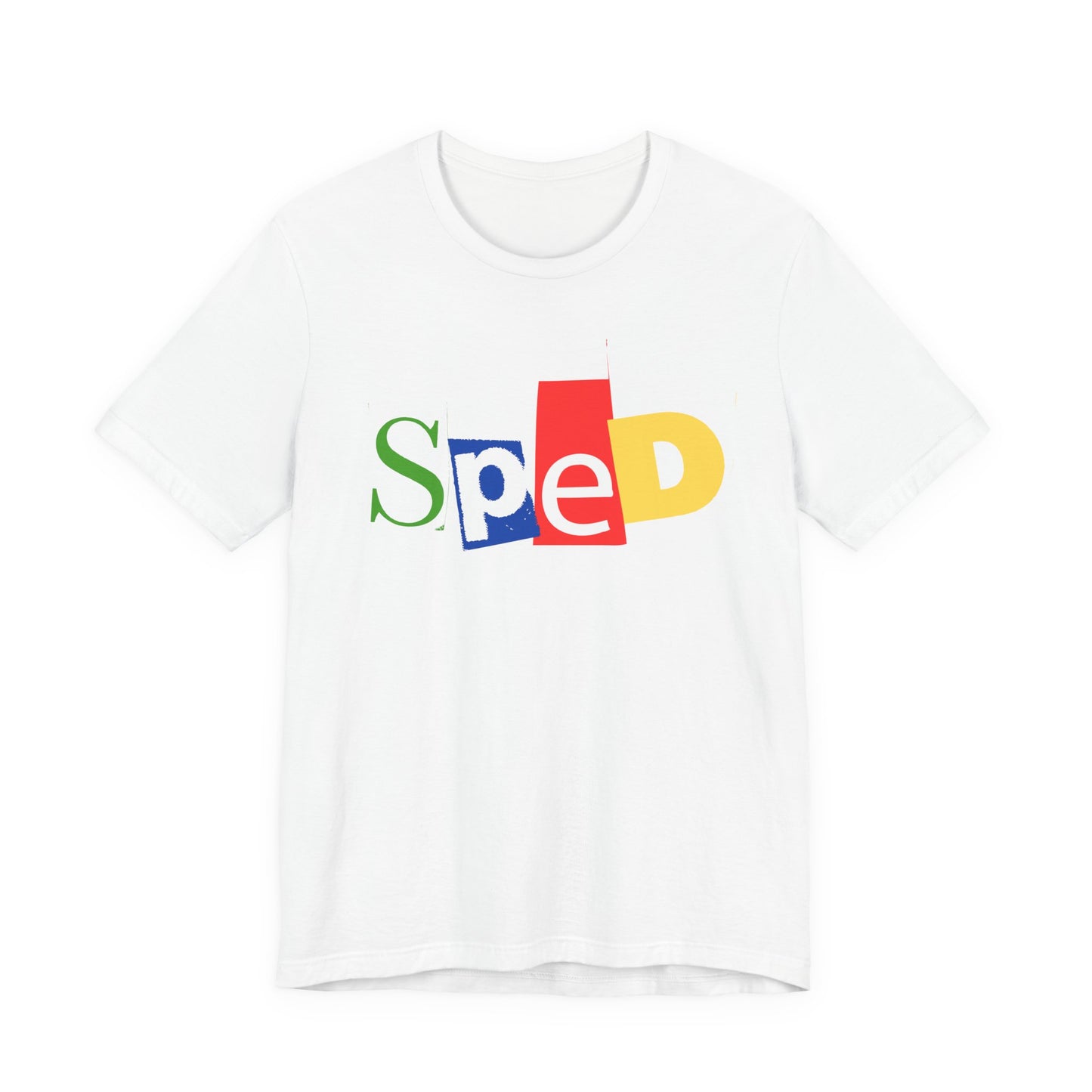 SPED colorful cutout letters T-Shirt | Special Education tee