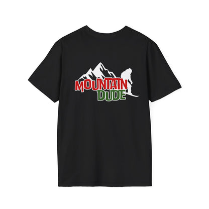 Mountain Dude Snowboard Shirt | Retro Snowboarding & Ski Graphic Tee | Winter Mountain Outdoors Shirt for Men