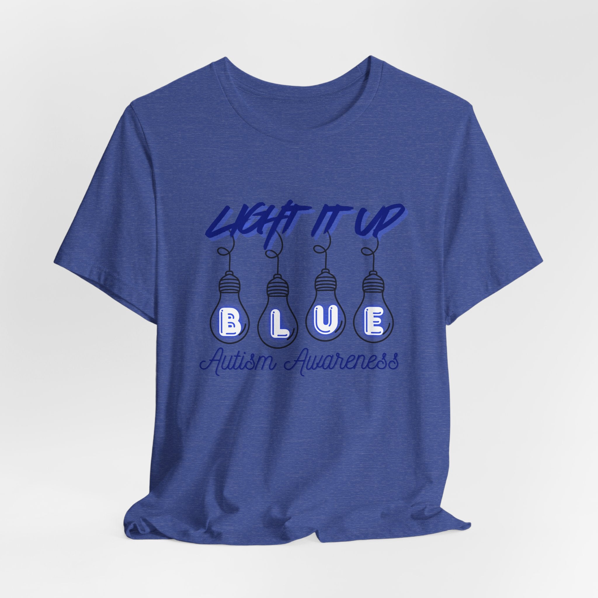 Light It Up Blue Autism Awareness T-Shirt | Blue Light Bulb Design
