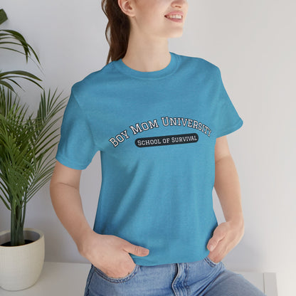 Boy Mom T-Shirt | School of Survival graphic t-shirt | Boy Mom Life Shirt | University Shirt