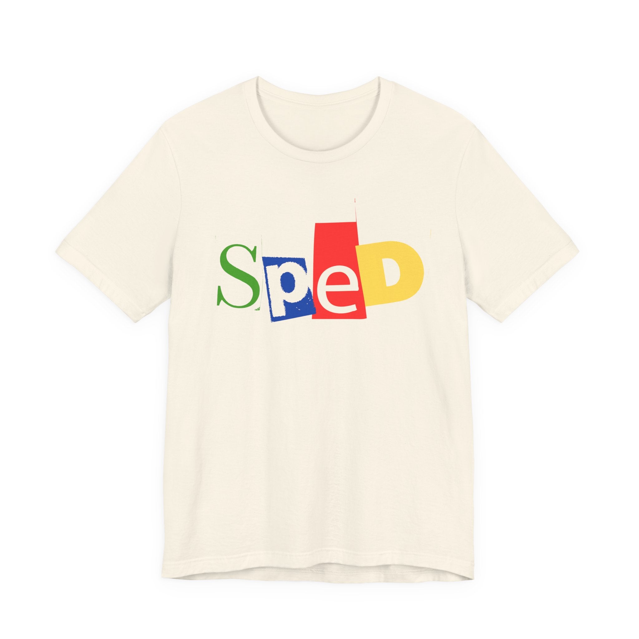 SPED colorful cutout letters T-Shirt | Special Education tee