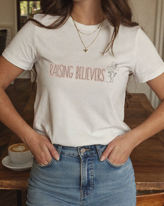 Raising Believers Shirt | Christian Mom Shirt | Faith Based T-Shirt | Christian Mother Gift