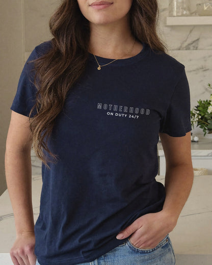 Motherhood On Duty 24/7 Shirt | Funny Mom Life Tee | Motherhood Shirt