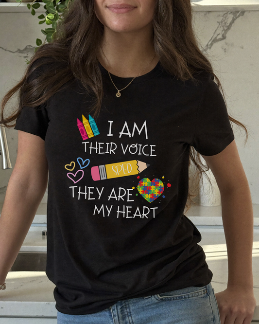 I Am Their Voice They Are My Heart Shirt | SPED Teacher Shirt | Special Education Teacher Tee | Special Needs Teacher Gift | Autism Teacher Shirt