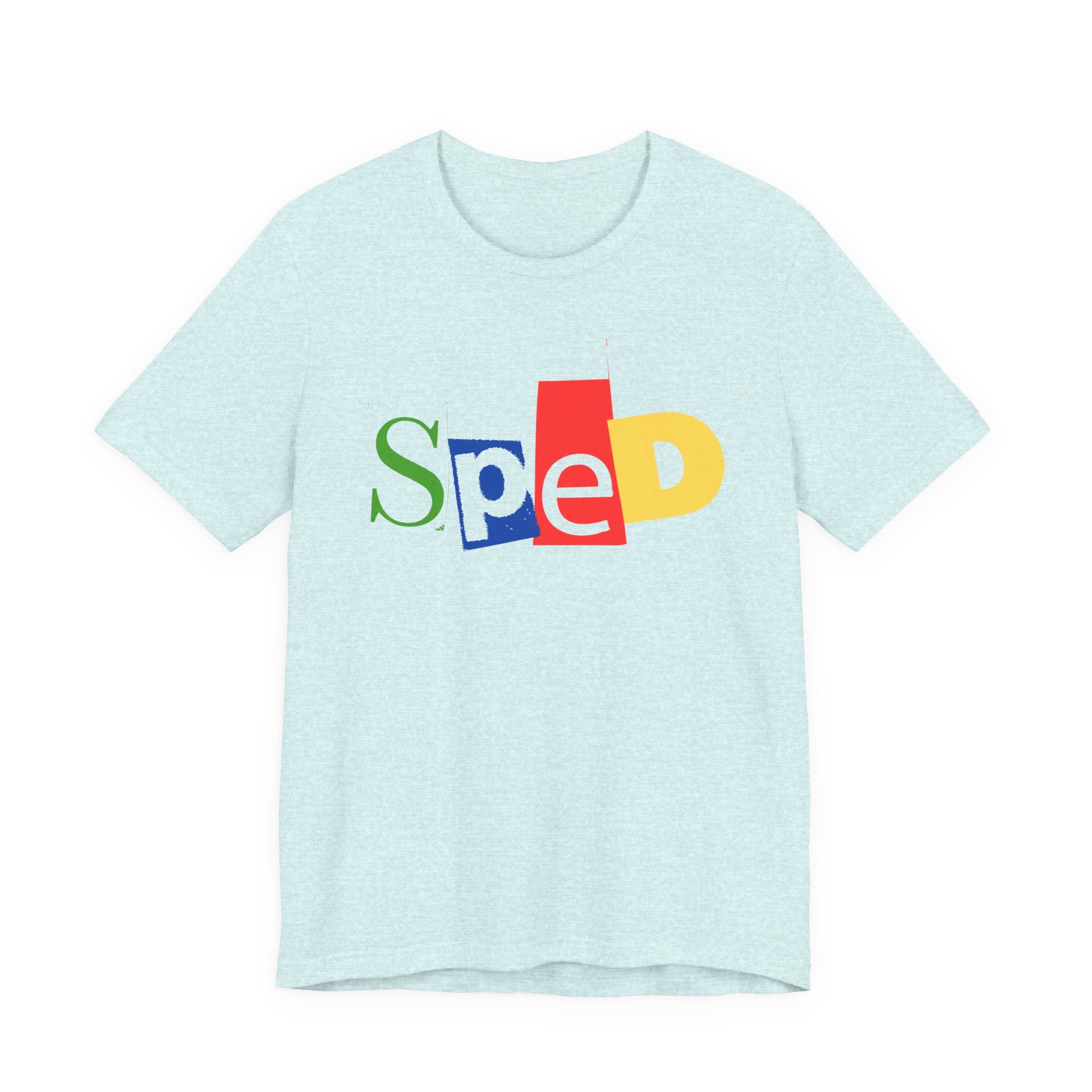SPED colorful cutout letters T-Shirt | Special Education tee