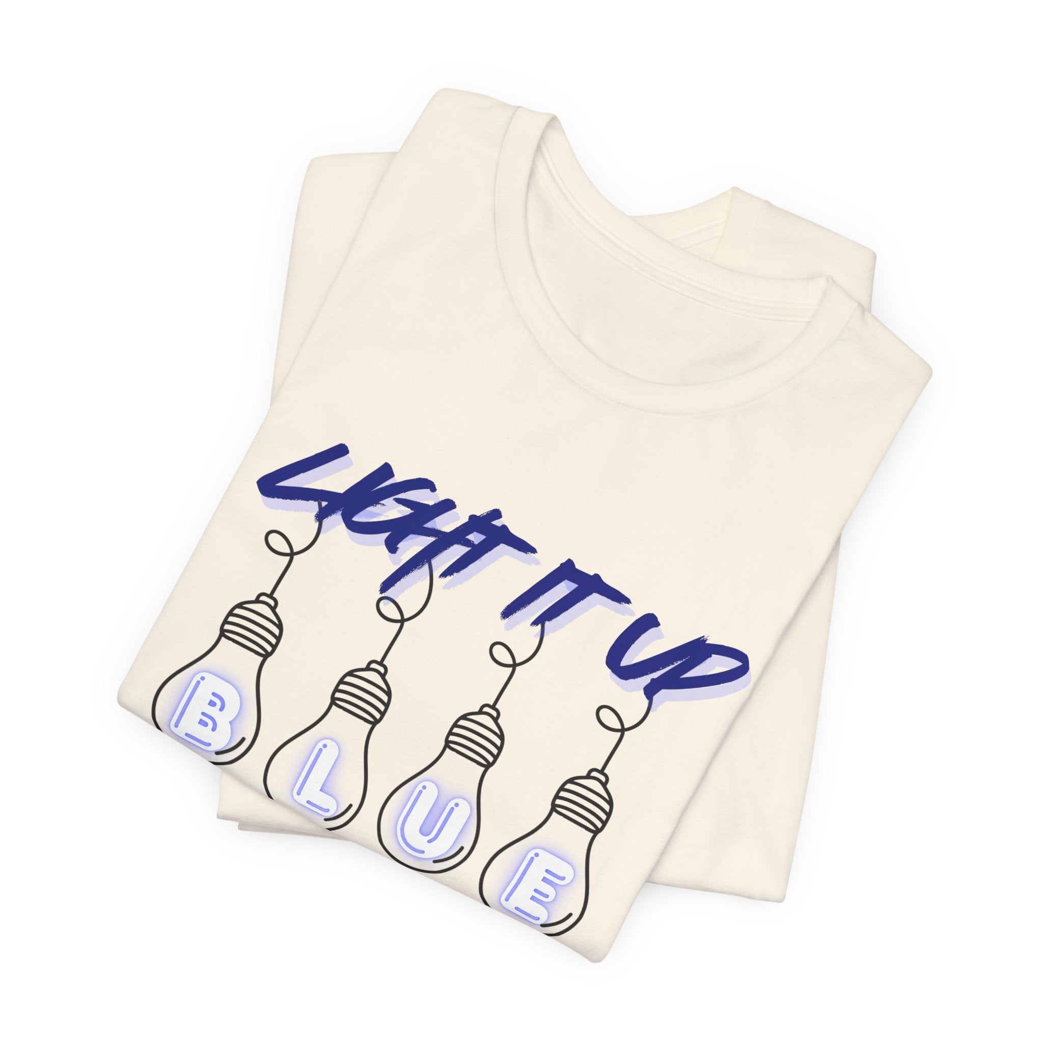 Light It Up Blue Autism Awareness T-Shirt | Blue Light Bulb Design