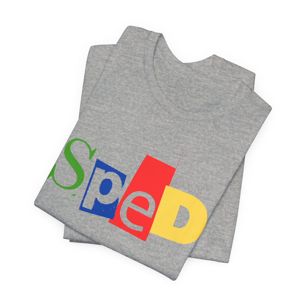 SPED colorful cutout letters T-Shirt | Special Education tee
