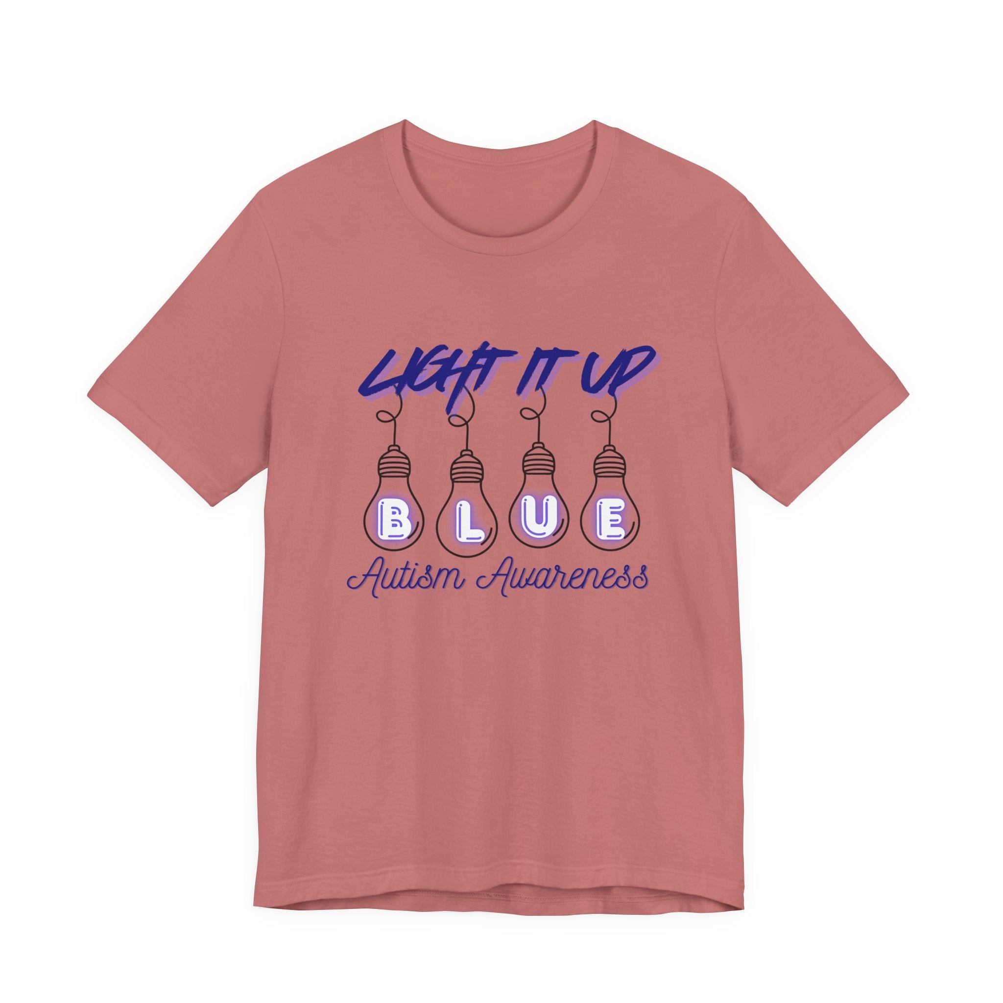 Light It Up Blue Autism Awareness T-Shirt | Blue Light Bulb Design