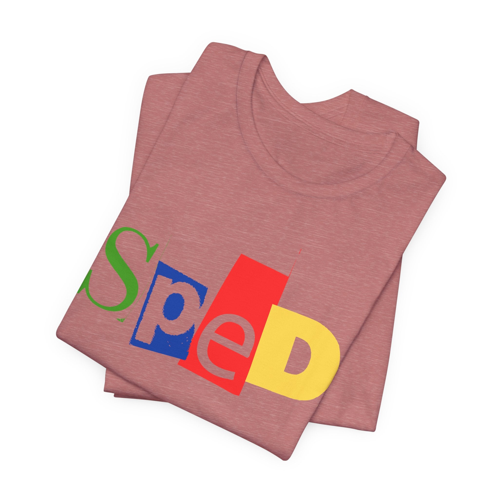 SPED colorful cutout letters T-Shirt | Special Education tee
