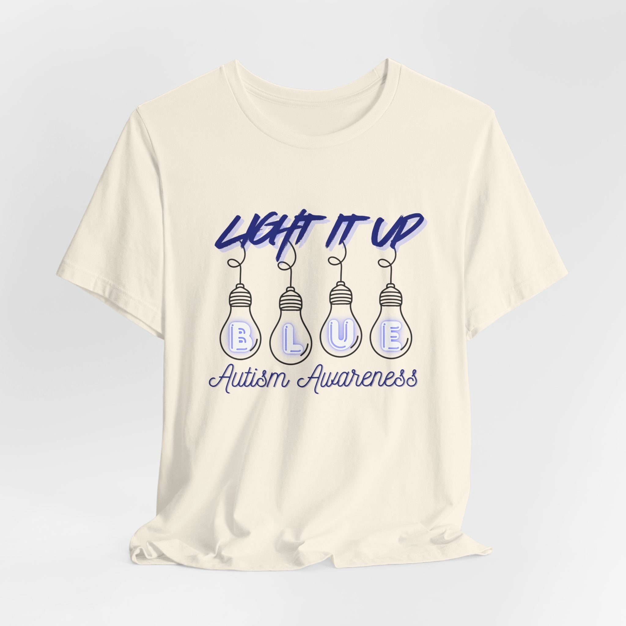 Light It Up Blue Autism Awareness T-Shirt | Blue Light Bulb Design