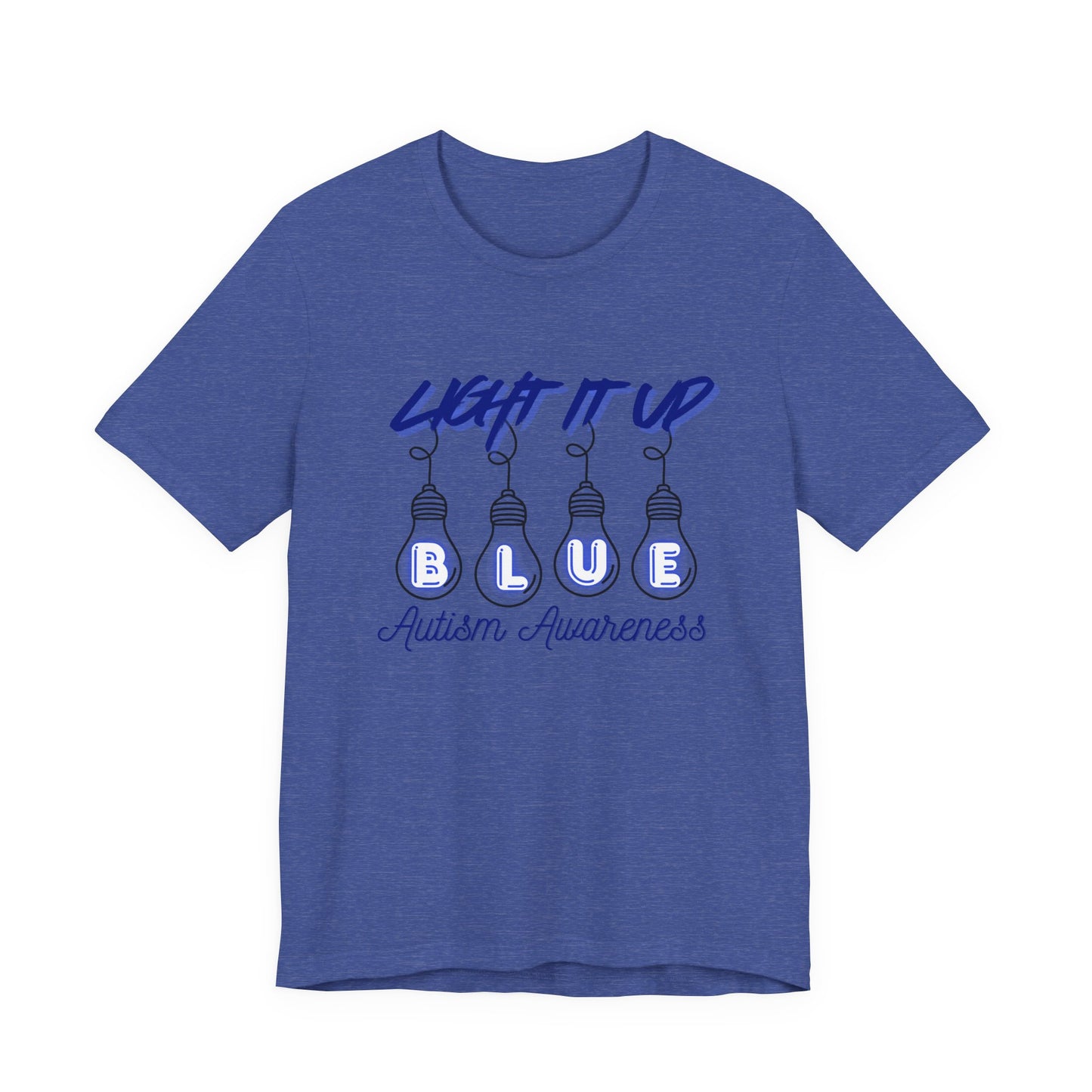 Light It Up Blue Autism Awareness T-Shirt | Blue Light Bulb Design