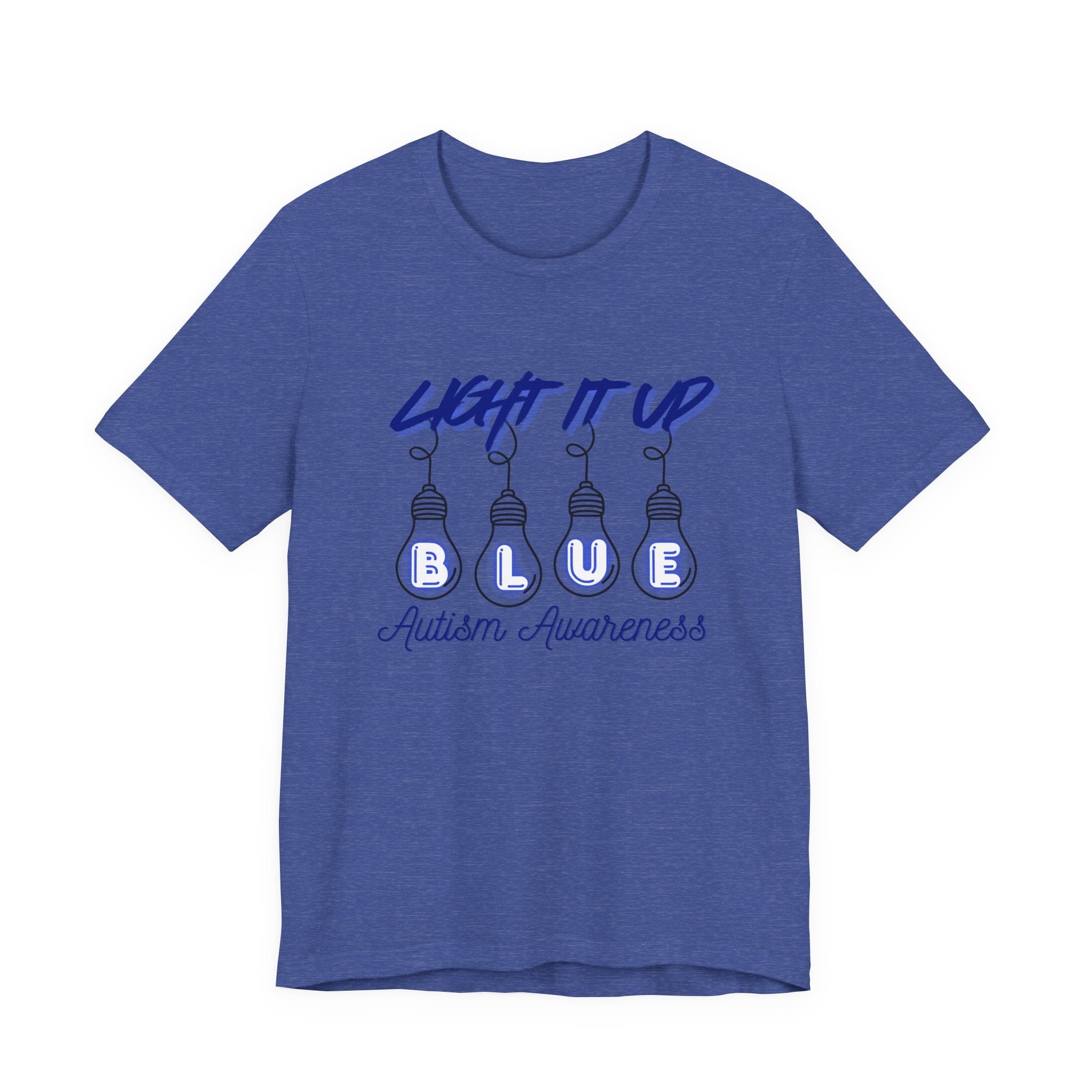 Light It Up Blue Autism Awareness T-Shirt | Blue Light Bulb Design