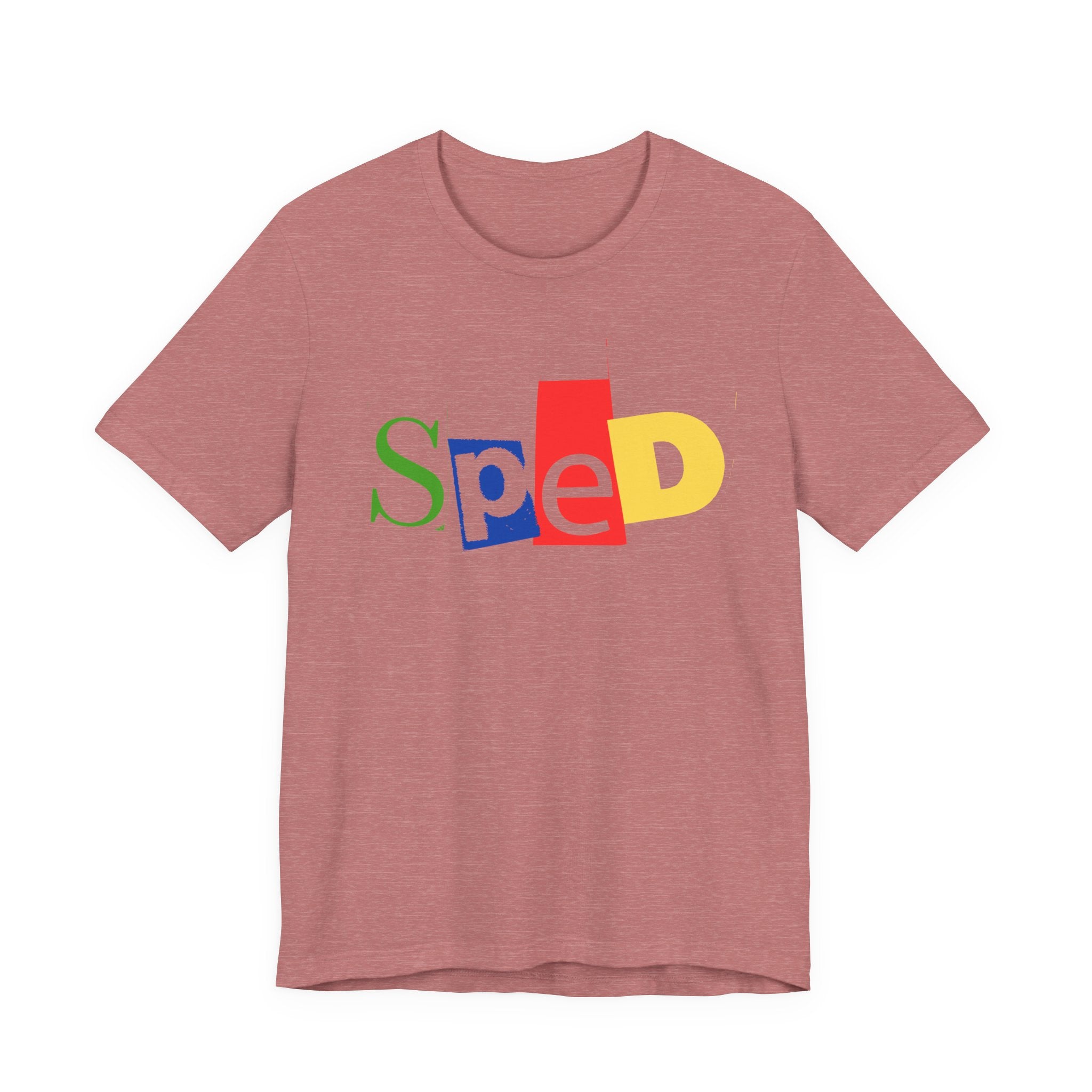 SPED colorful cutout letters T-Shirt | Special Education tee