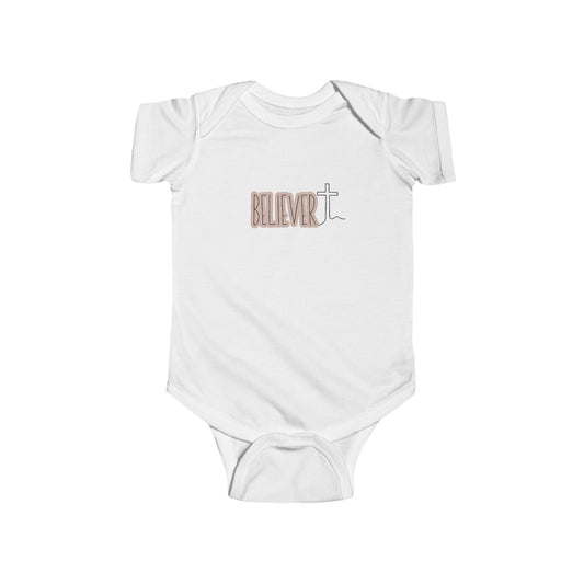 Believer Infant Boy Bodysuit | Christian Baby Boy | Faith Based Shirt