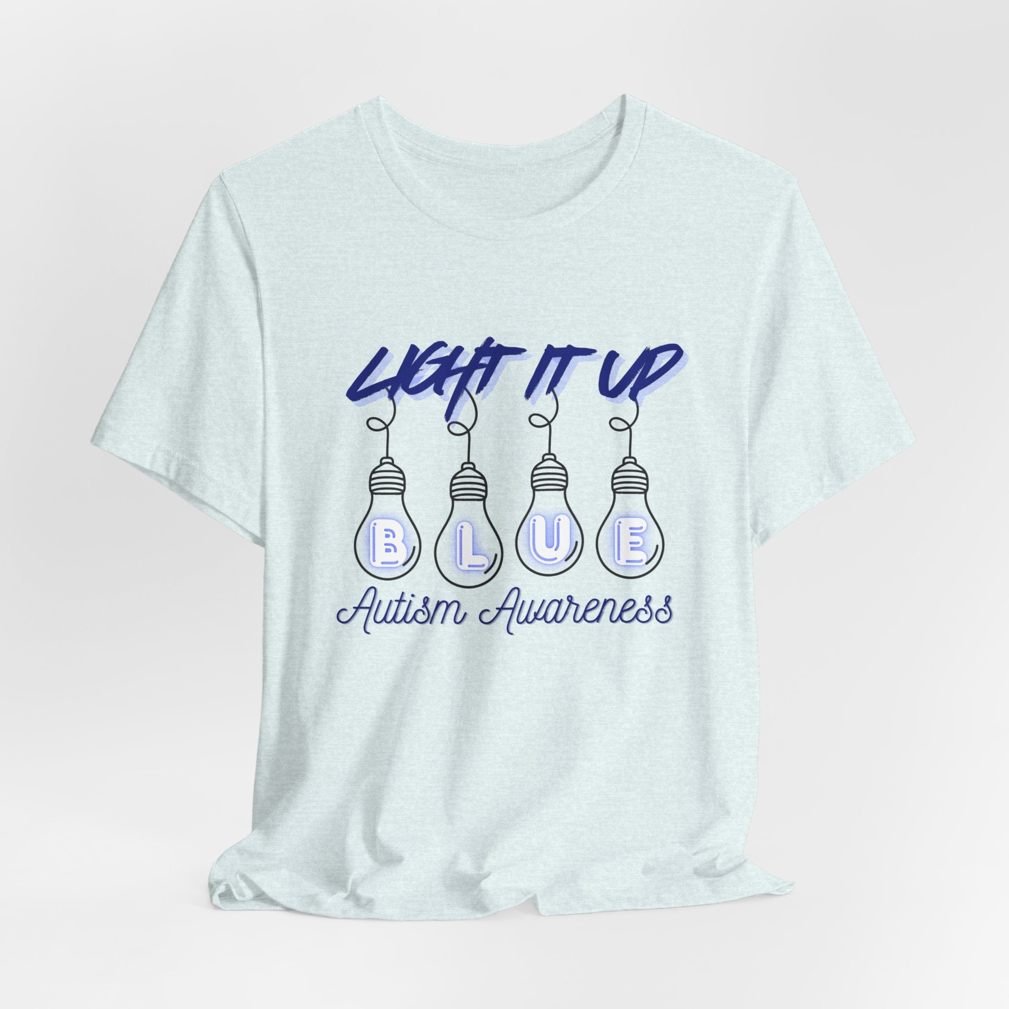 Light It Up Blue Autism Awareness T-Shirt | Blue Light Bulb Design