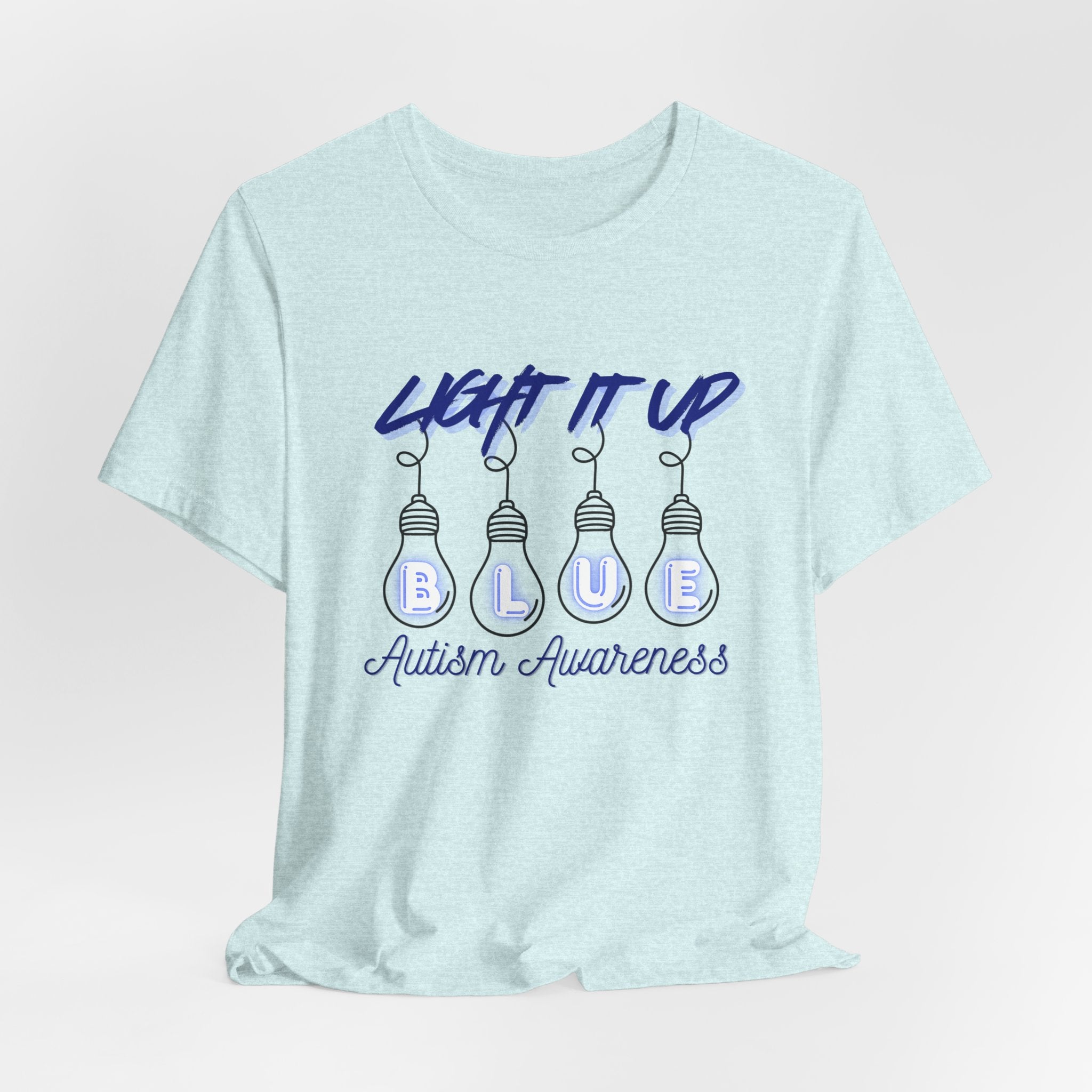 Light It Up Blue Autism Awareness T-Shirt | Blue Light Bulb Design