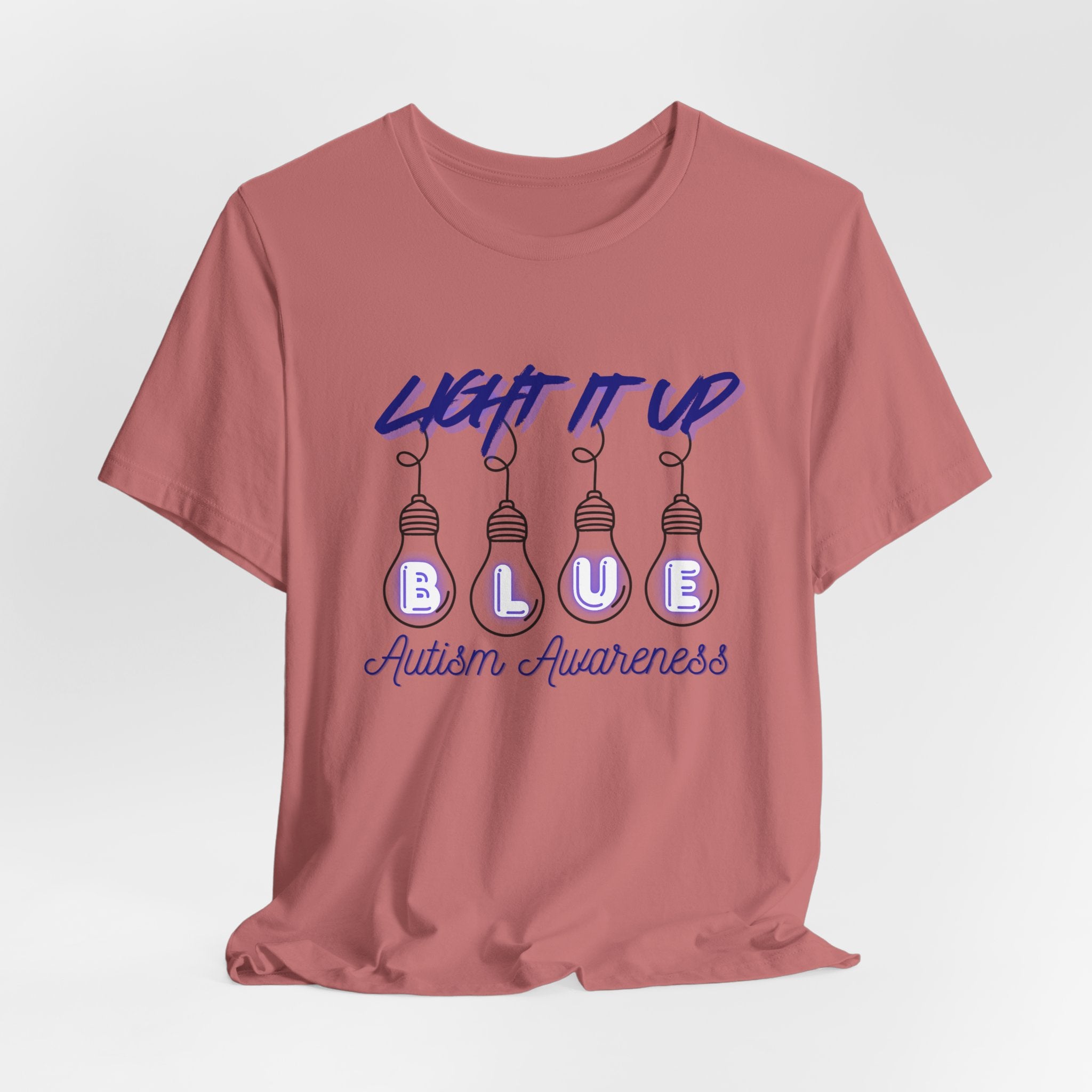 Light It Up Blue Autism Awareness T-Shirt | Blue Light Bulb Design
