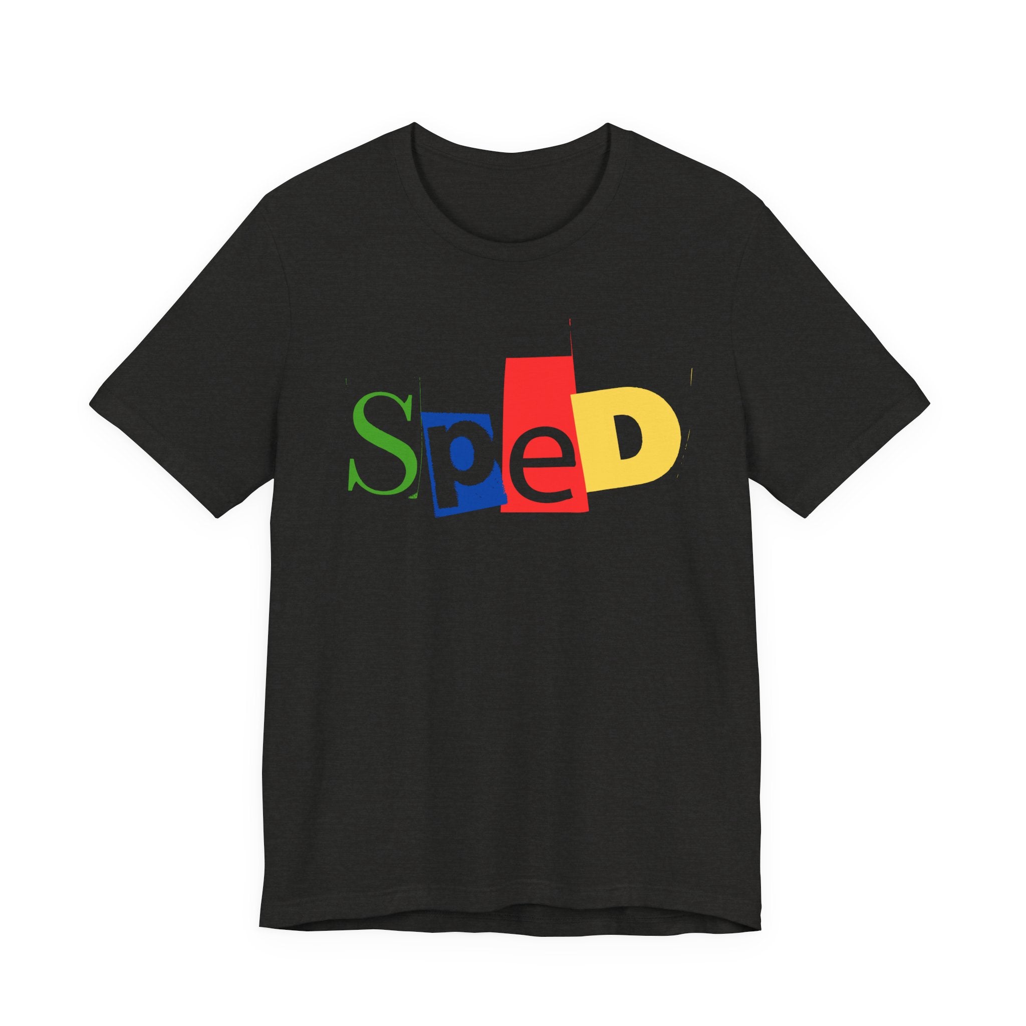 SPED colorful cutout letters T-Shirt | Special Education tee