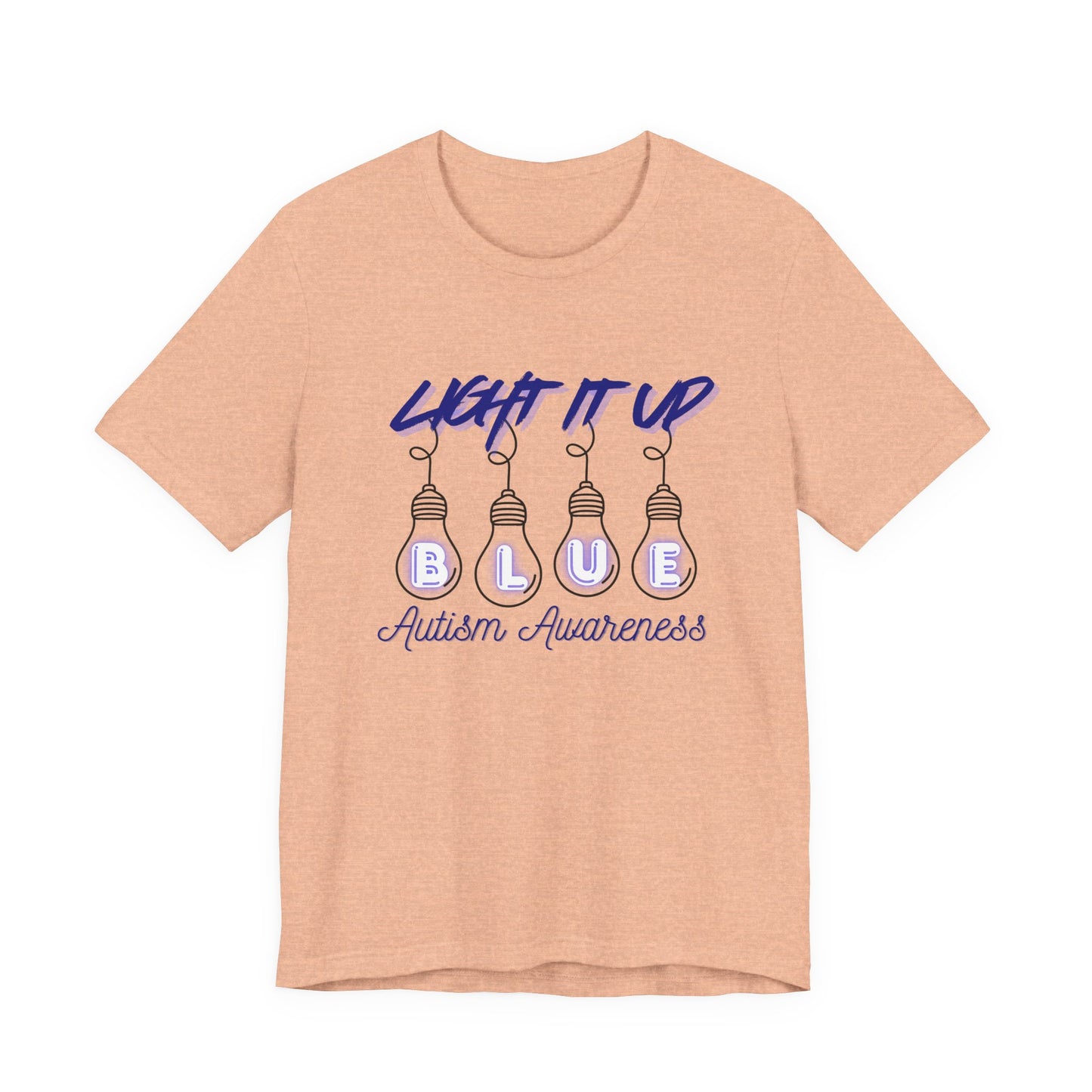 Light It Up Blue Autism Awareness T-Shirt | Blue Light Bulb Design